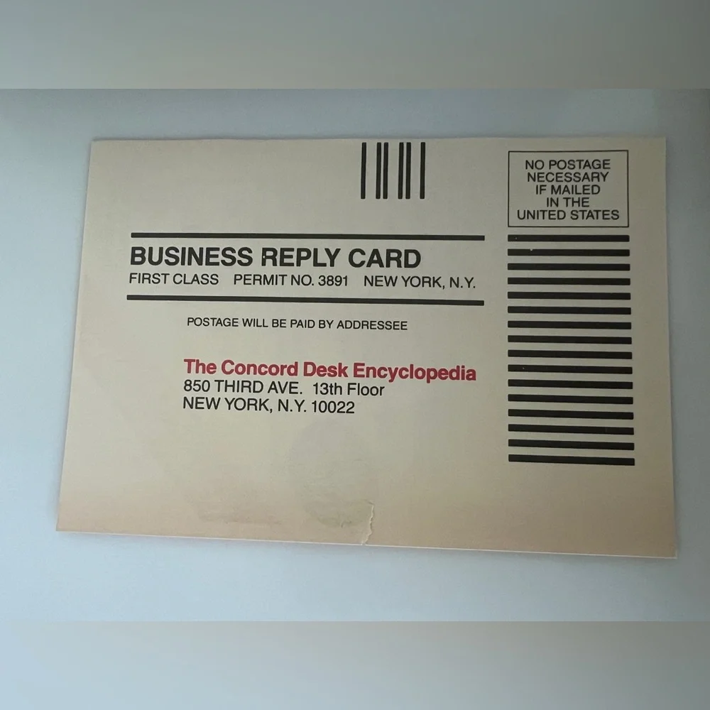 Vintage The Concord Desk Encyclopedia Set of 3 with 1982 postcard
